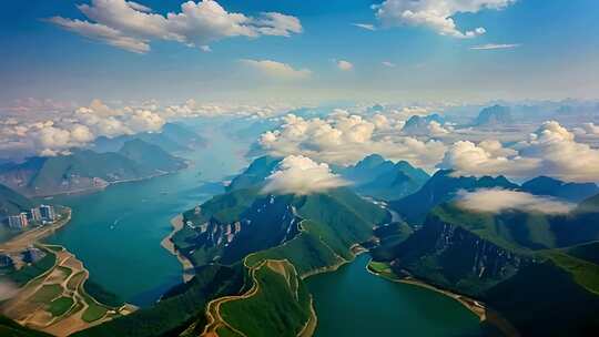 长江河流山川山脉风景