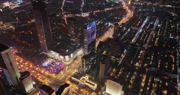 IFC大楼外璀璨夜景灯光秀