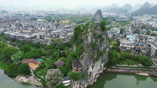 合集广西桂林伏波山景区航拍