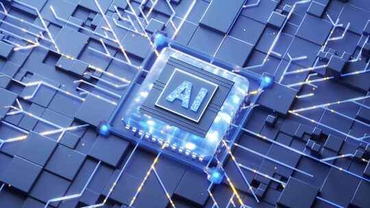 AI高科技芯片电路视频素材模板下载