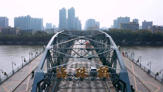 广州航拍4K城市海珠大桥