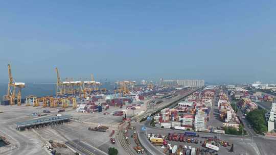 港口 码头 物流运输 航运集装箱视频素材模板下载