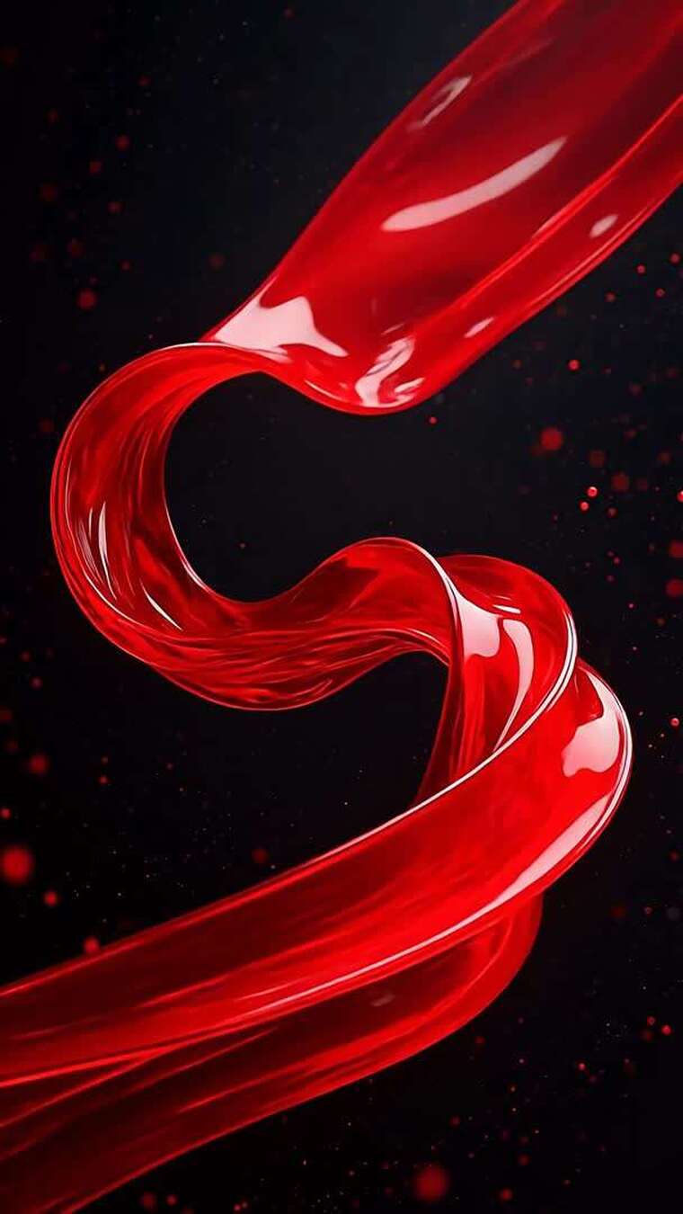 红色绸带飘动特效素材