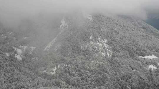 法国阿尔卑斯山的雪谷景观