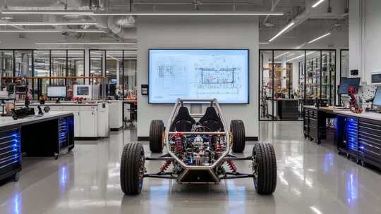 室内汽车车架展示