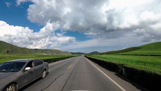 公路开车旅行第一视角 户外风光