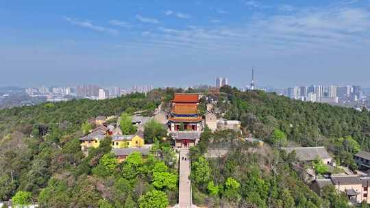 航拍春天云龙湖风景区兴化禅寺,徐州寺庙