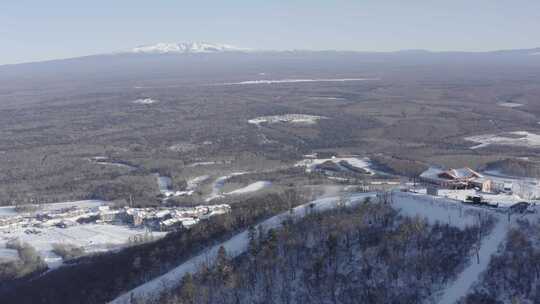 航拍吉林省长白山国际滑雪场冬季风光