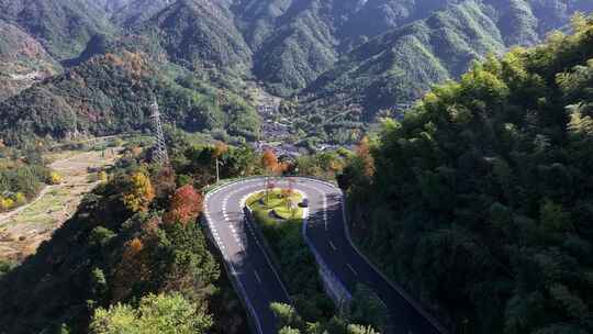 四明山 盘山公路 秋色 秋天 余姚