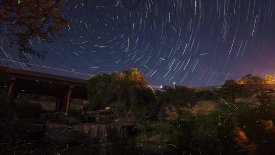 长曝光摄影 夜晚星空粒子束效果背景素材