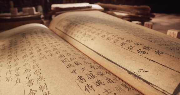 古书特写线装书古籍文字汉字活字印刷