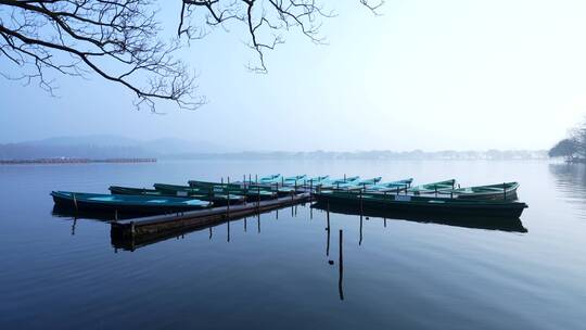 16 杭州 风景 古风 西湖 小船