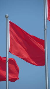 飘扬的红旗旗帜旗杆红色旗子