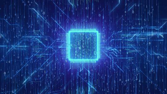 AI智能芯片电路数据信息传输视频素材模板下载