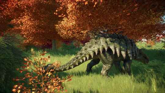甲龙食草恐龙三叠纪侏罗纪白垩纪三维视频素材模板下载