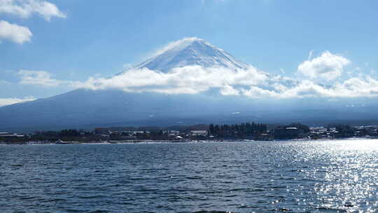 延时富士山与湖泊