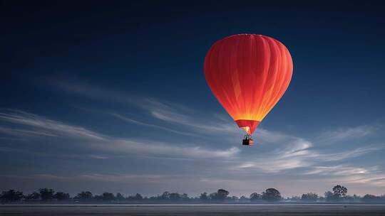 热气球空中飞翔开启美好新一天