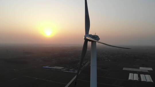 风机风车风力发电航拍大景视频素材