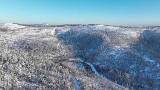 大兴安岭高山森林冬季雪景