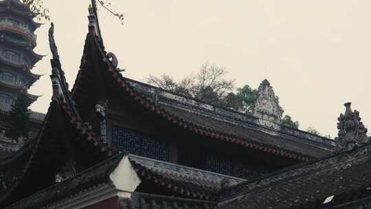 重庆华严寺建筑景观文化视频素材模板下载