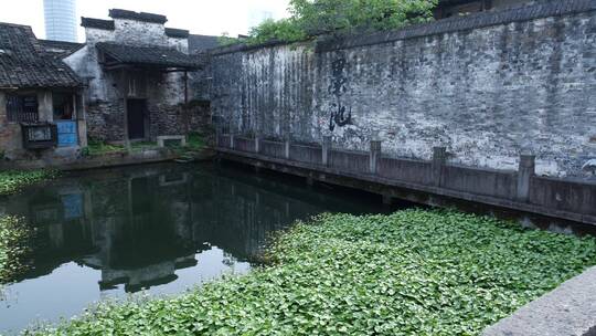 绍兴书圣故里墨池景点池塘