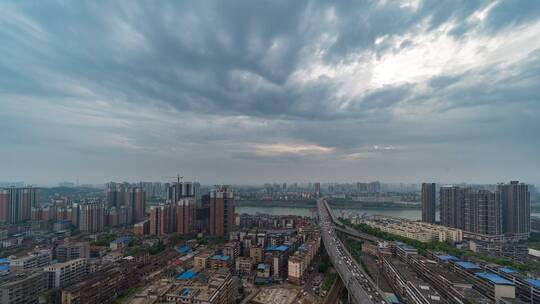 湖南省衡阳市城市夜景延时摄影