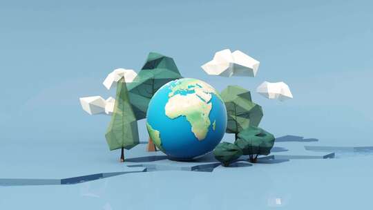 旋转的地球3d动画