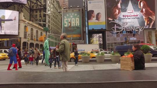 纽约时代广场上的行人