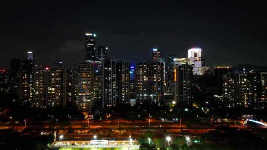 万家灯火城市夜景航拍