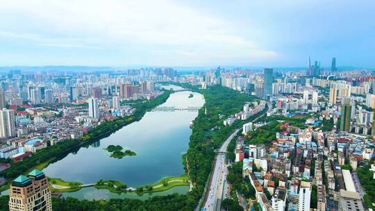 广西南宁天际线南湖公园天空之镜风景合集