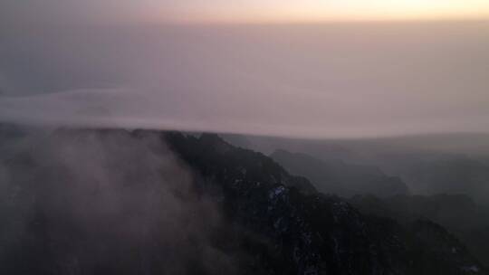 白云山雪景云海山峰航拍