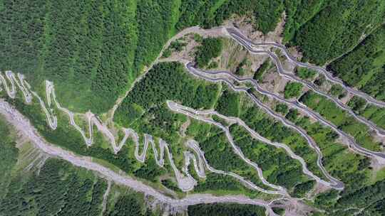 航拍四川独库公路宝康线高山森林风光