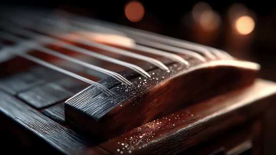 古筝特写镜头下的传统乐器之美