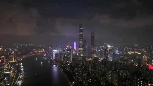 上海夜景空镜航拍