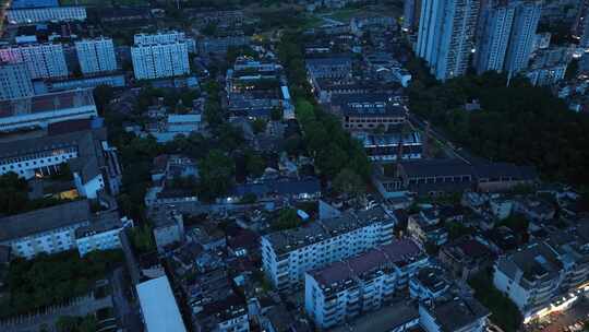 景德镇陶溪川文创街区夜景航拍陶溪川夜晚