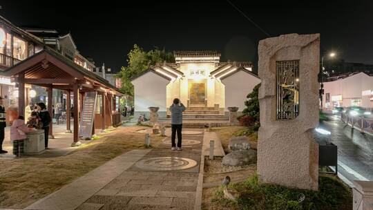 杭州吴山南宋御街河坊街夜经济夜景