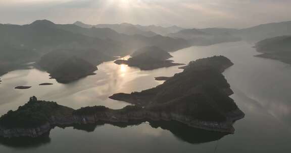 金寨梅山水库风景区航拍