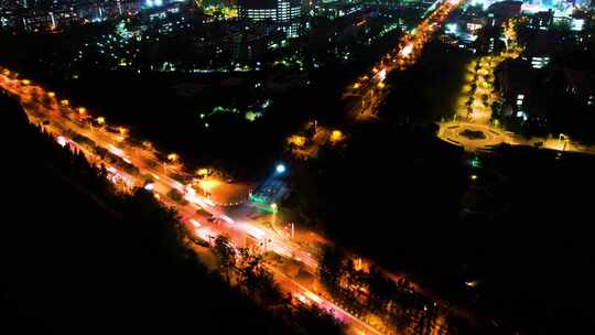 杭州钱塘新区之江东路城市夜景延时摄影