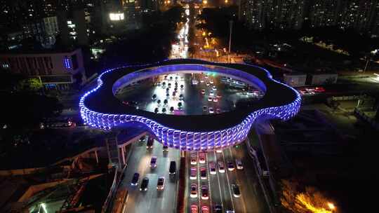 深圳春花天桥夜景-深南大道城市车流