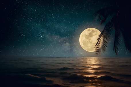 海上明月月亮中秋月圆思念思乡海上明月