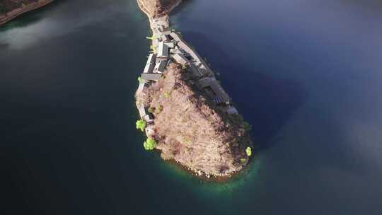 航拍云南泸沽湖里格半岛