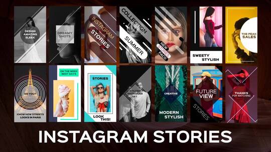 Instagram的故事分屏促销相册写真AE模板
