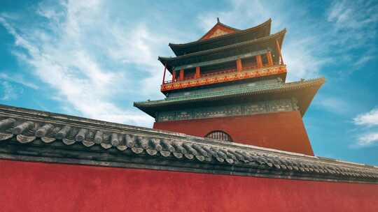 北京地标鼓楼建筑视频素材模板下载