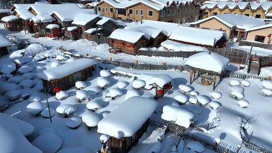 《高清4K60帧》牡丹江中国雪乡航拍童话世界