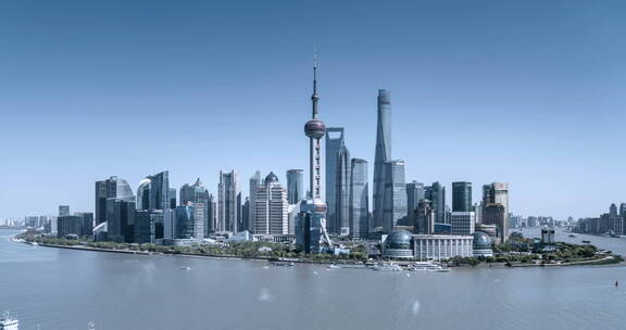 上海陆家嘴金融中心天际线延时