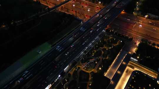 成都高新环球中心SKP航拍4K黄昏夜景