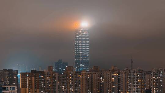 4k延时航拍深圳福田南夜景