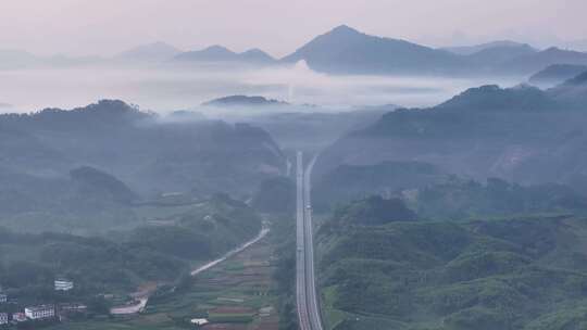 桂林山水云海航拍