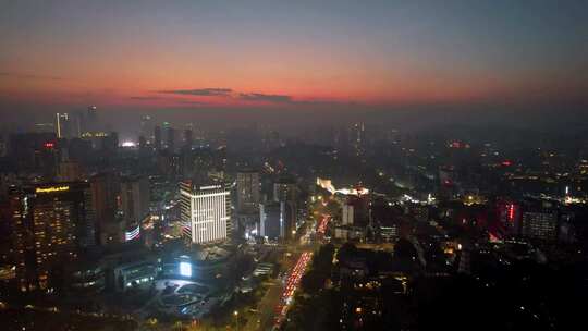 航拍福州城市夜景视频素材模板下载