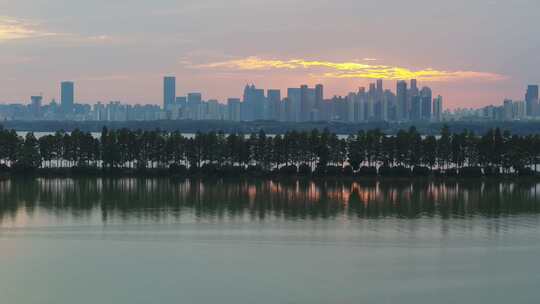 武汉湖空镜头航拍